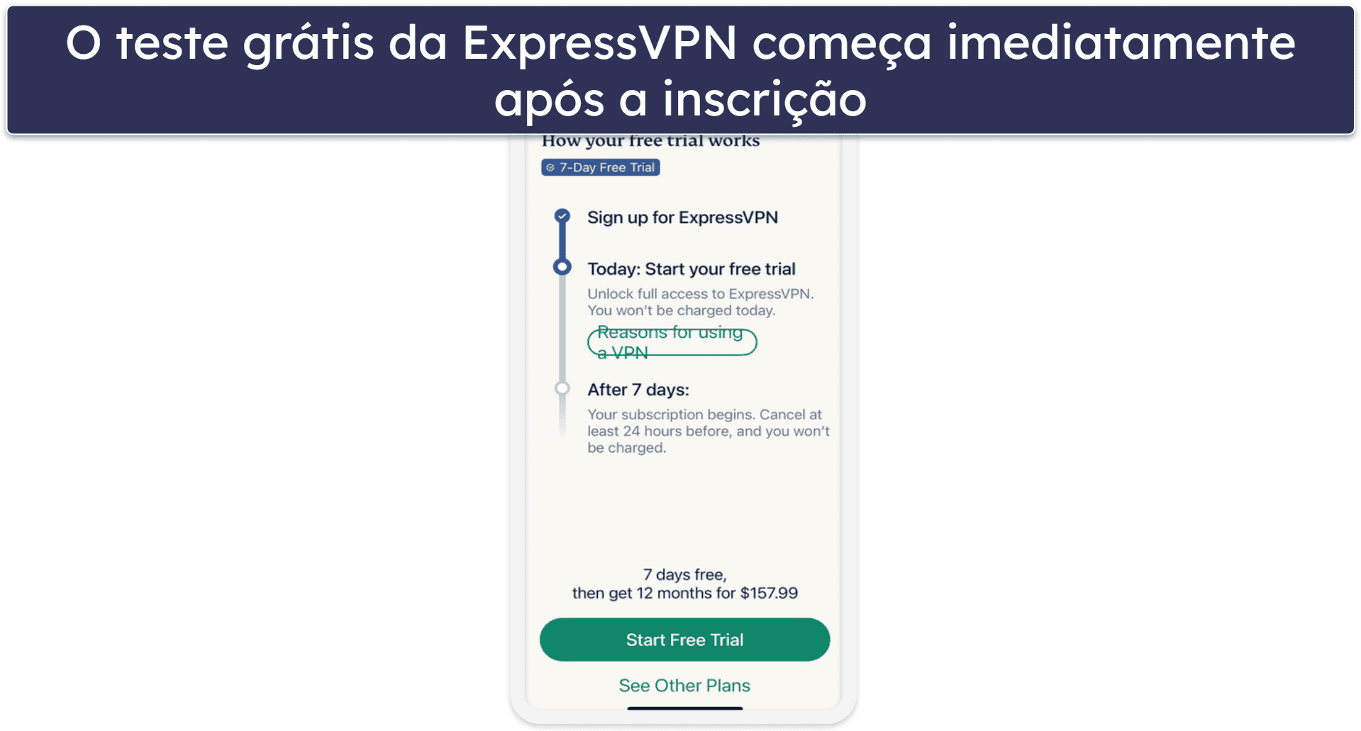 🥇 1. ExpressVPN — melhor teste grátis de VPN em 2026
