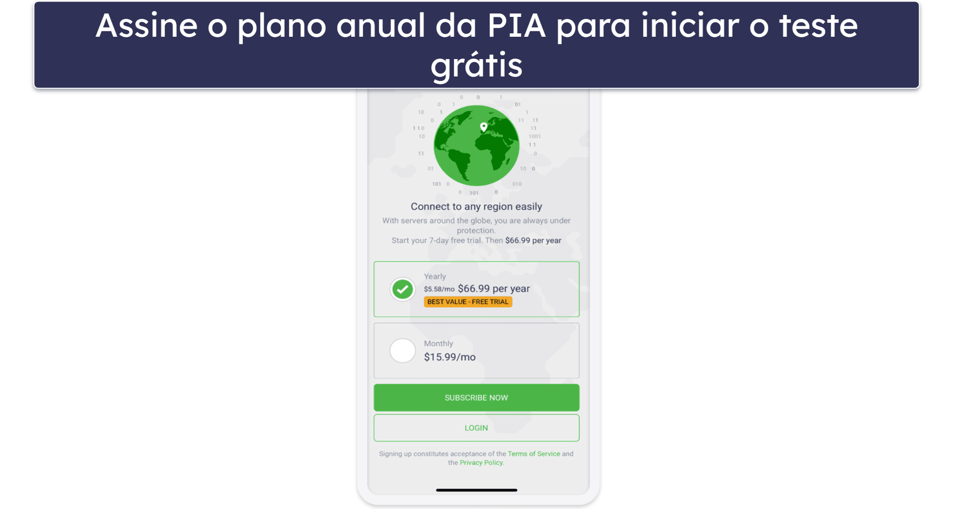 🥉 3. Private Internet Access — teste grátis de 7 dias em aplicativos para dispositivos móveis com ótimos recursos para torrents