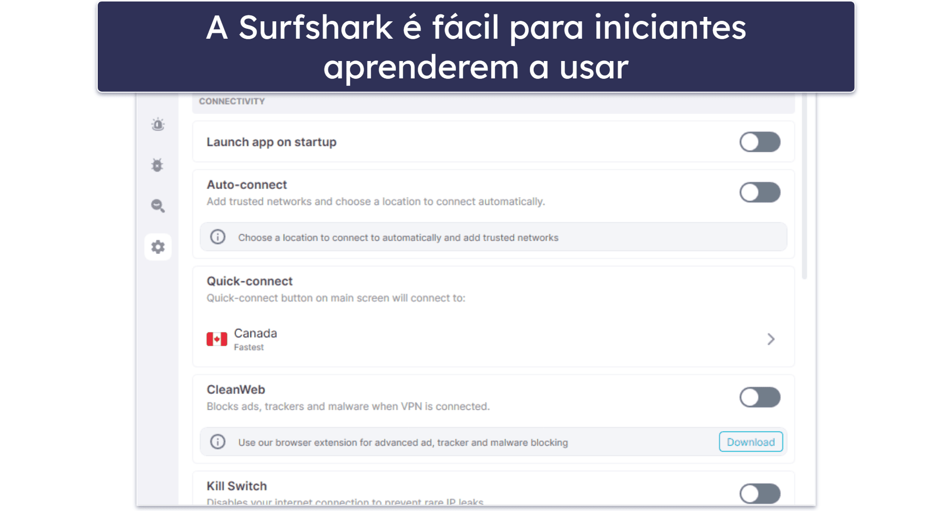 4. Surfshark — teste grátis de 7 dias em aplicativos para dispositivos móveis fáceis de usar