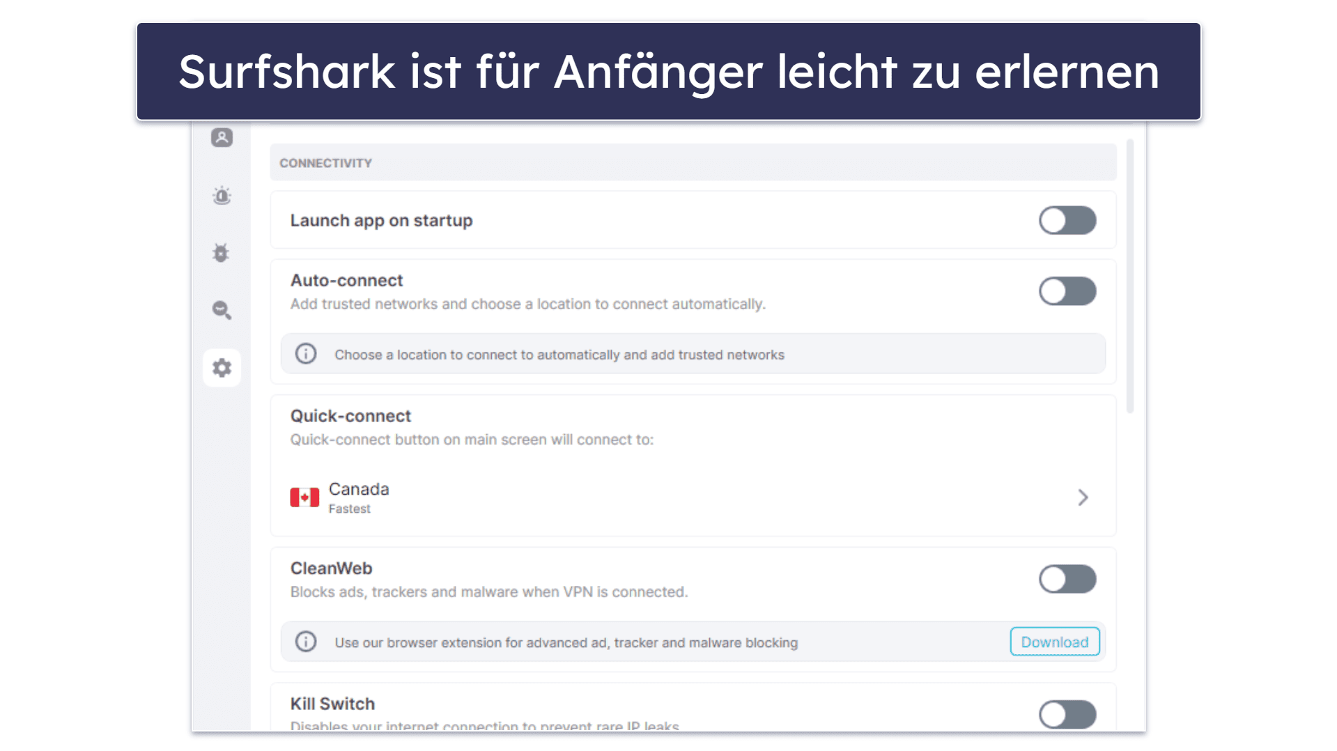 4. Surfshark — 7-tägige Testversionen auf anfängerfreundlichen mobilen Apps