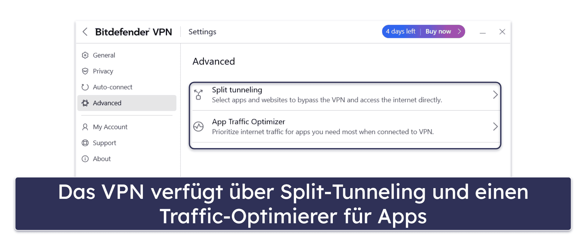 Bonus. Bitdefender Premium VPN — 7-Tage-Testversion mit hohen Geschwindigkeiten