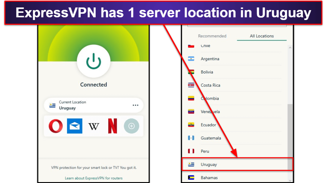 🥇1. ExpressVPN — Best VPN for Getting an Uruguayan IP Address