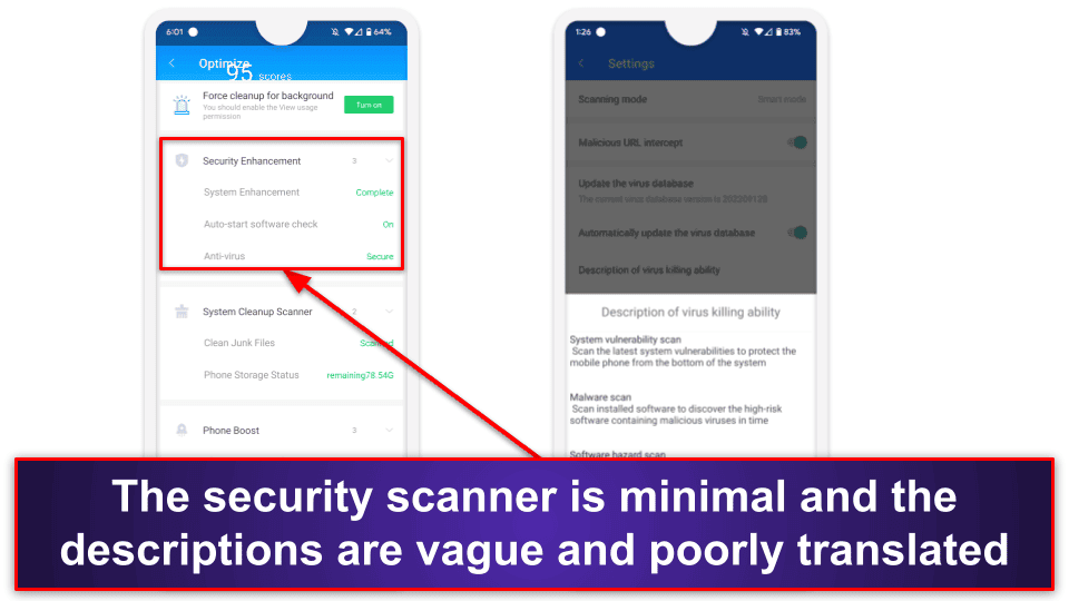 Super Clean Security Features