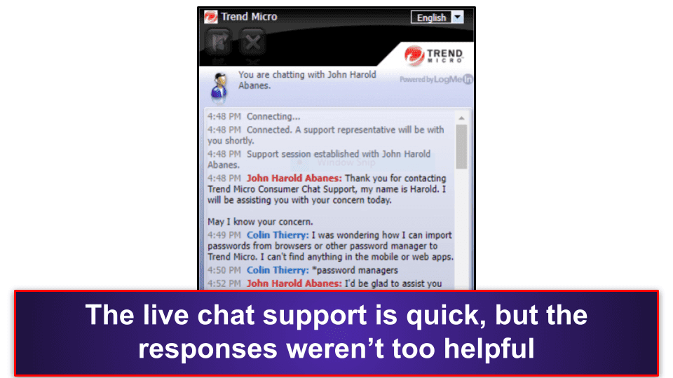 Trend Micro Password Manager Customer Support