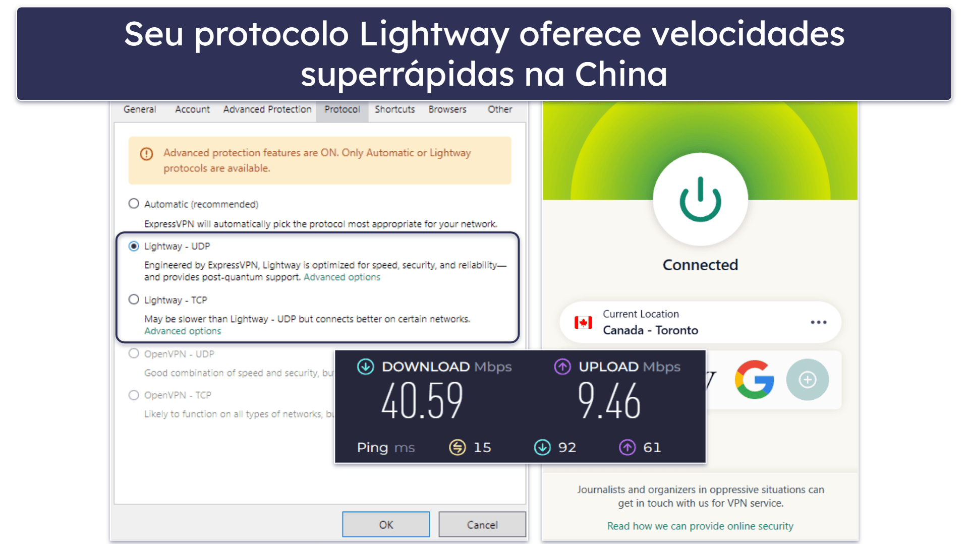 🥇 1. ExpressVPN: A melhor VPN para a China no geral
