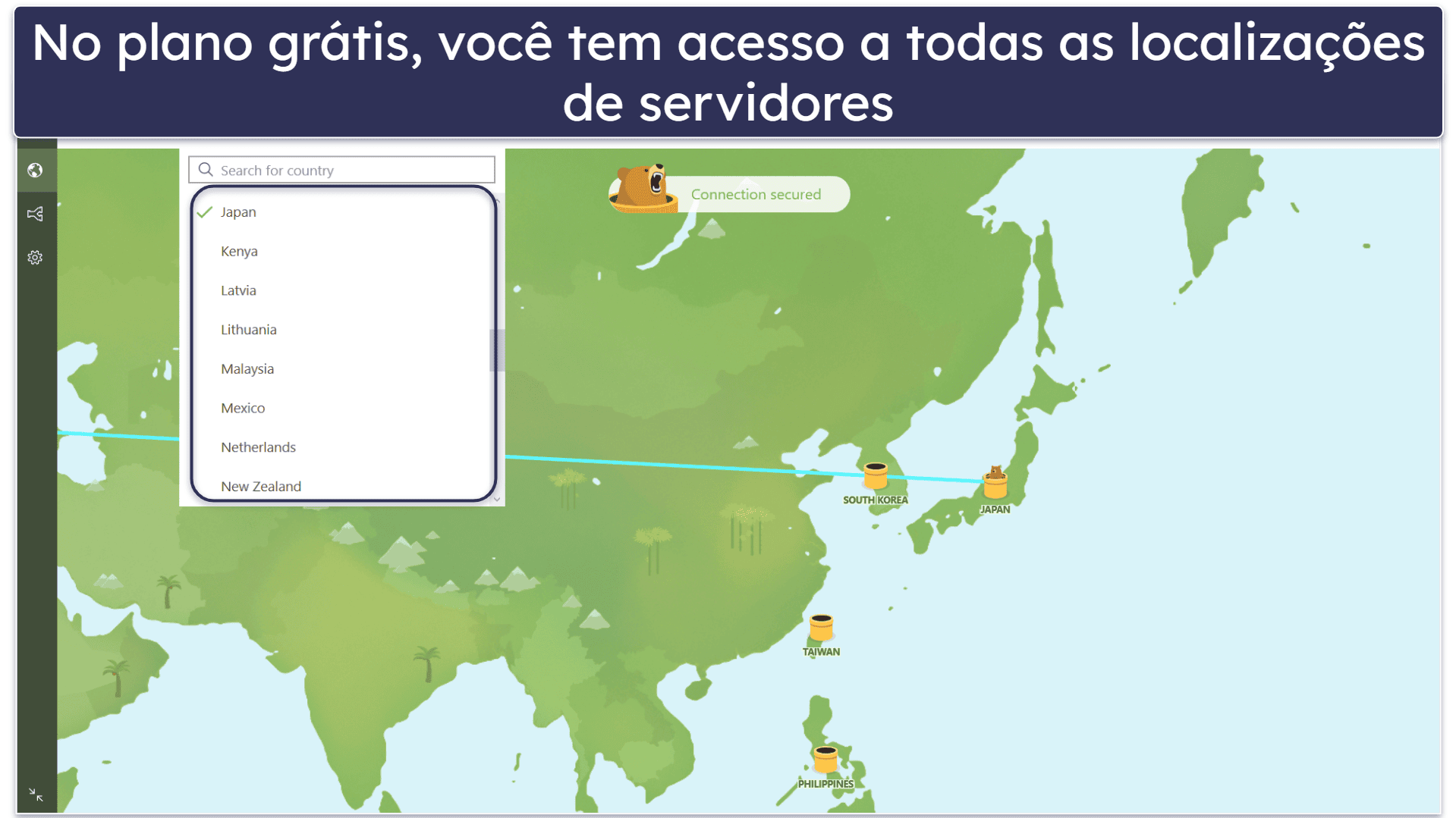 5. TunnelBear: VPN fácil de usar para a China
