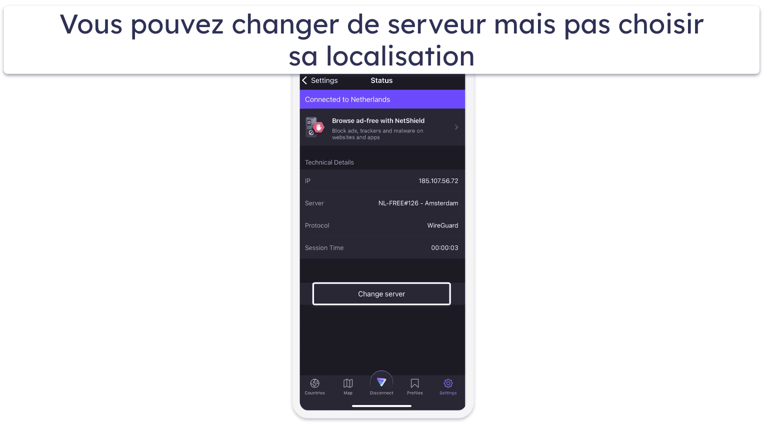 🥈2. Proton VPN — Excellent VPN gratuit pour iOS avec données illimitées et vitesses élevées