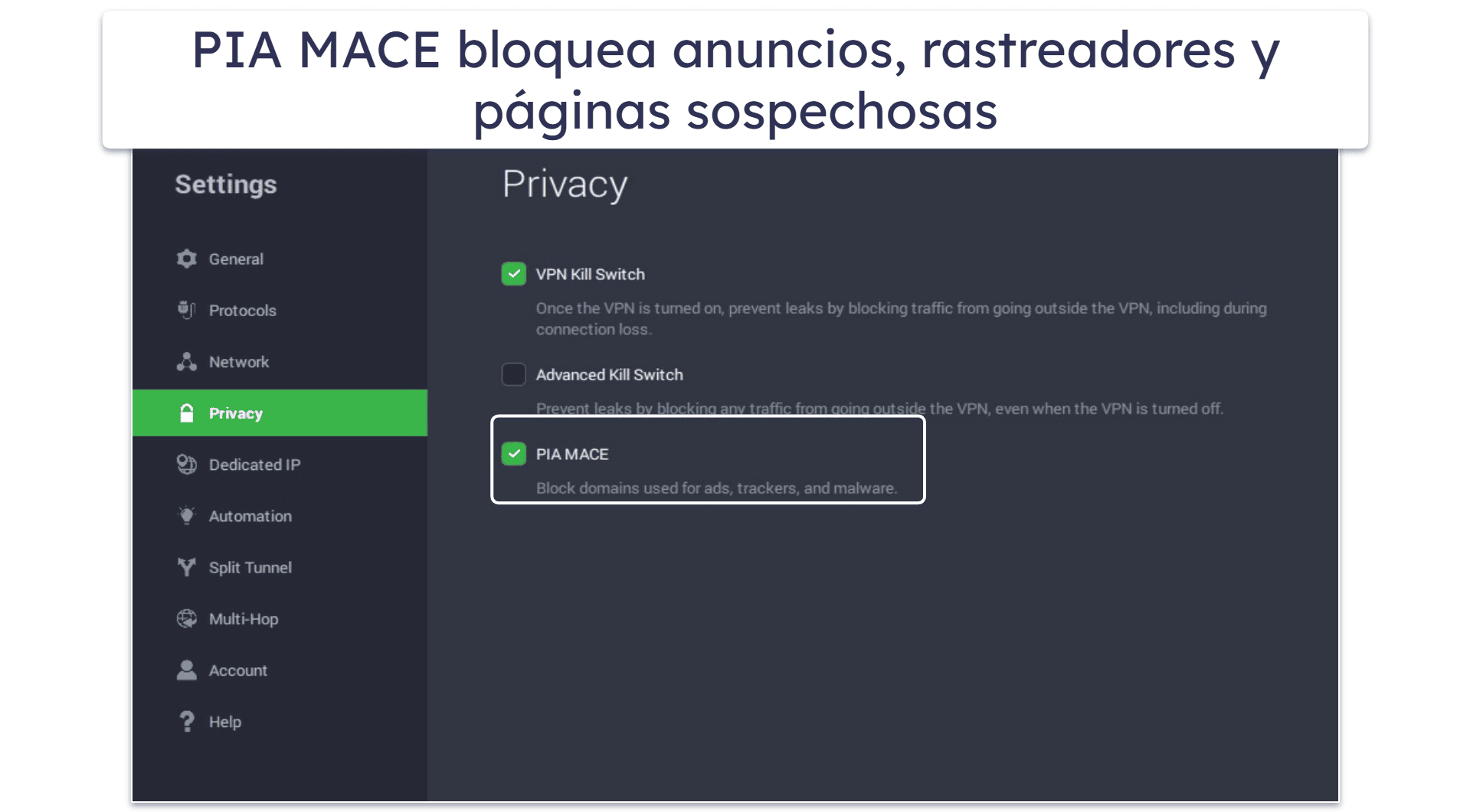 2. Private Internet Access (PIA): Una VPN mensual económica
