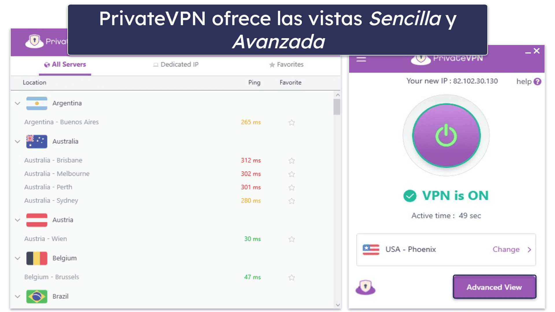 3. PrivateVPN: Una VPN muy intuitiva y adecuada para usuarios nuevos