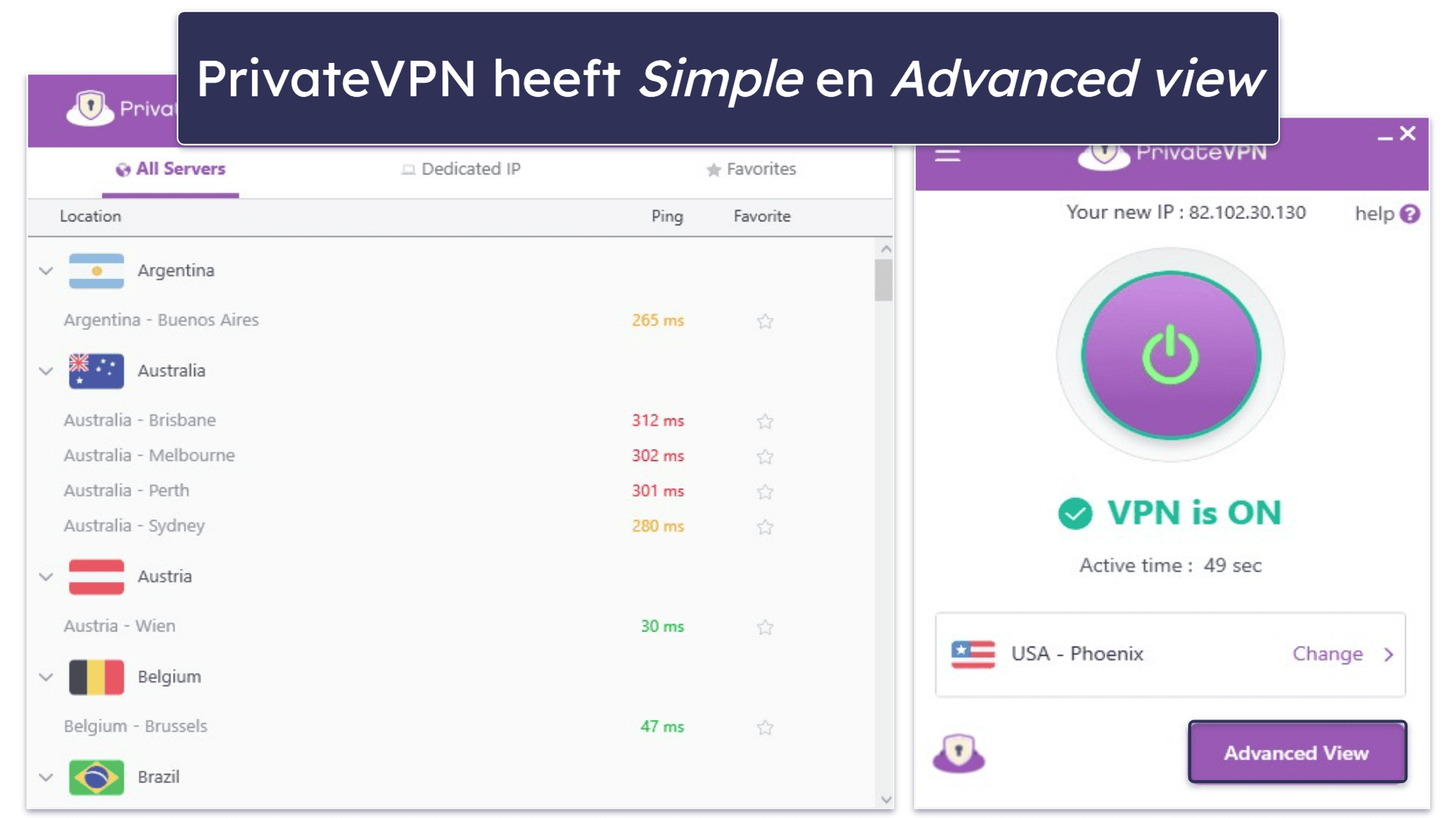 🥉3. PrivateVPN – Zeer intuïtief (goed voor nieuwe gebruikers)