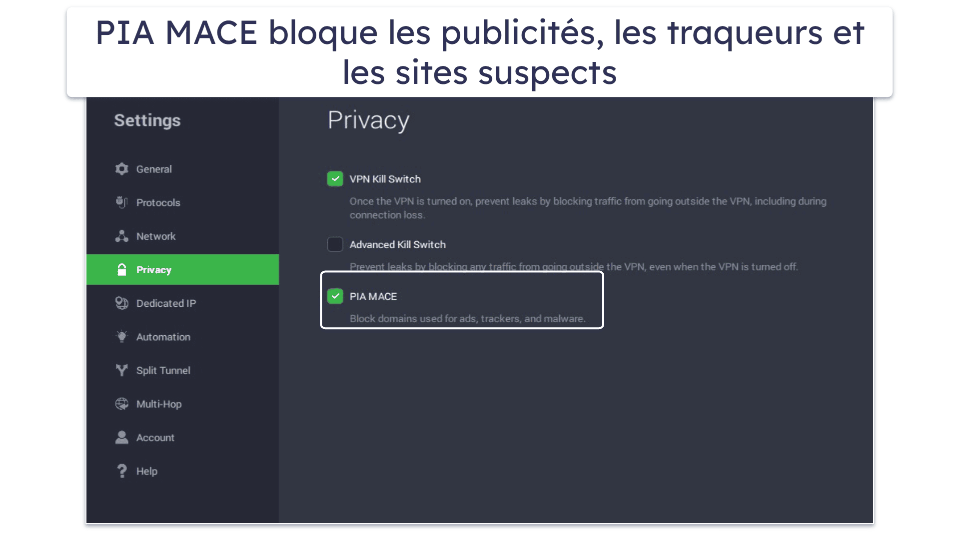 🥈2. Private Internet Access (PIA) — Un VPN avec abonnement mensuel accessible pour tous