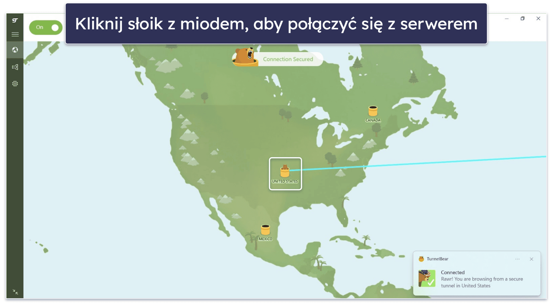 8. TunnelBear: Łatwy i przyjemny w użytkowaniu