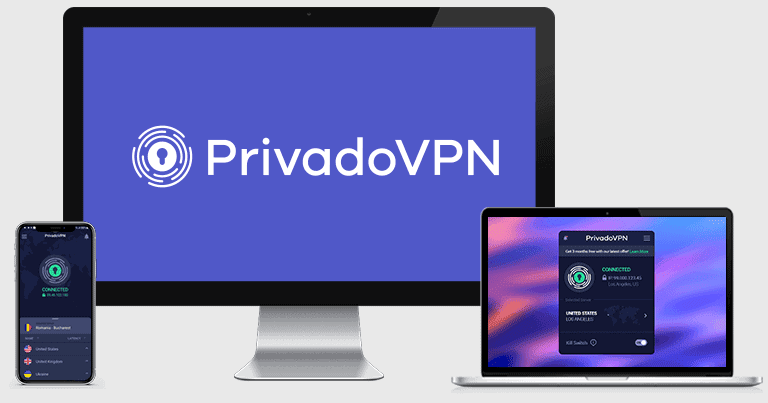 4. PrivadoVPN: Ofrece una buena velocidad para compartir archivos P2P
