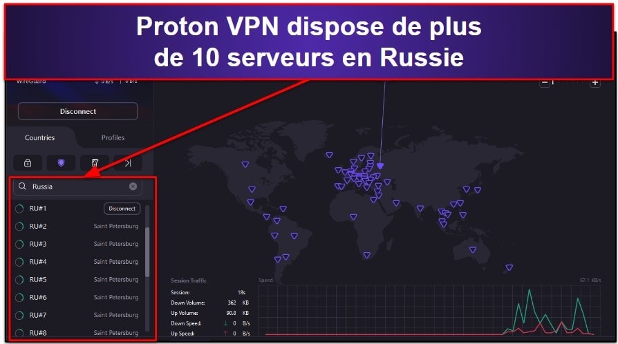 🥇1. Proton VPN — Le meilleur VPN pour obtenir une adresse IP russe