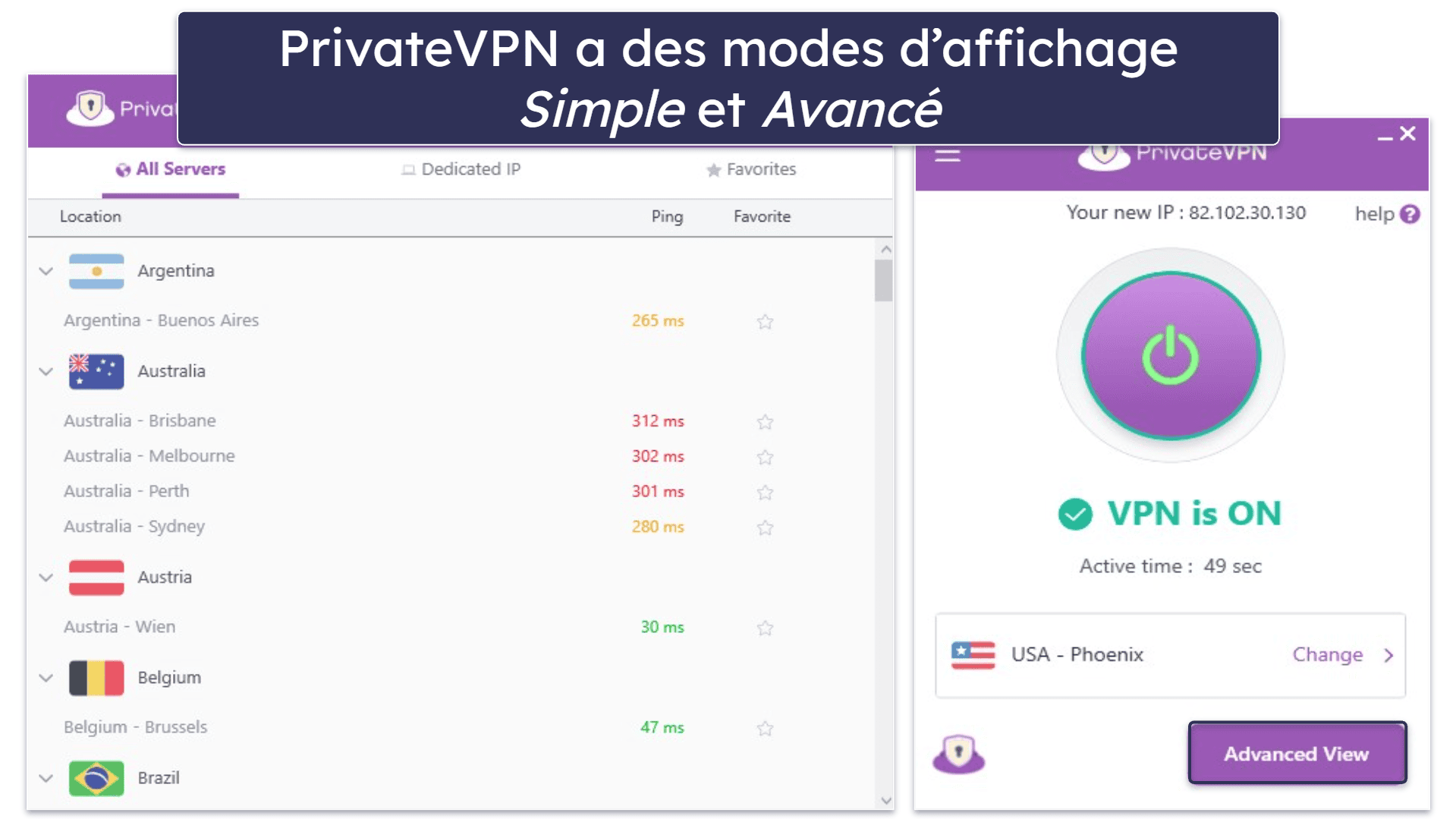 🥉3. PrivateVPN – Un VPN très intuitif (idéal pour les débutants)