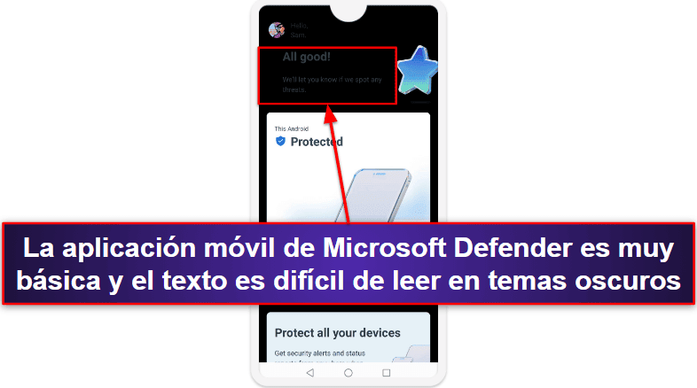 Aplicaciones móviles y de escritorio de Windows Defender