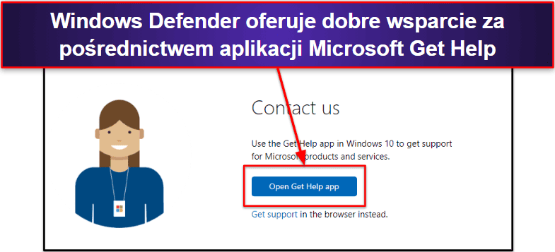 Obsługa klienta Windows Defender