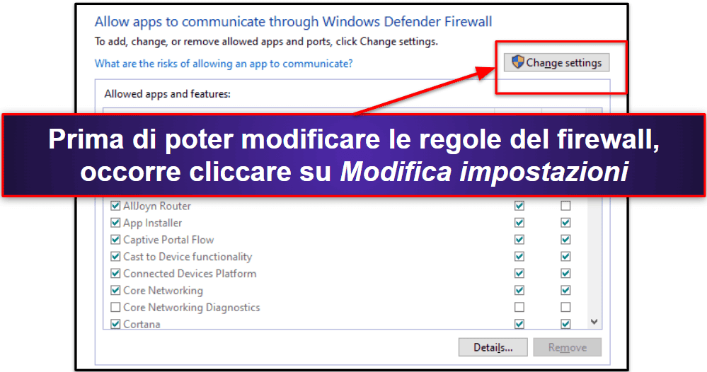 Funzionalità di sicurezza di Windows Defender