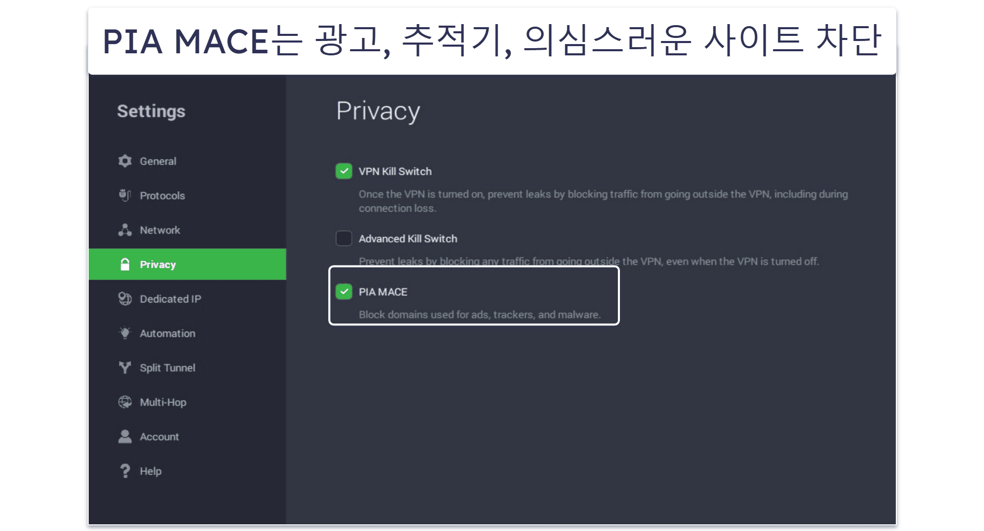 🥈2. Private Internet Access (PIA) — 합리적인 가격의 월간 VPN