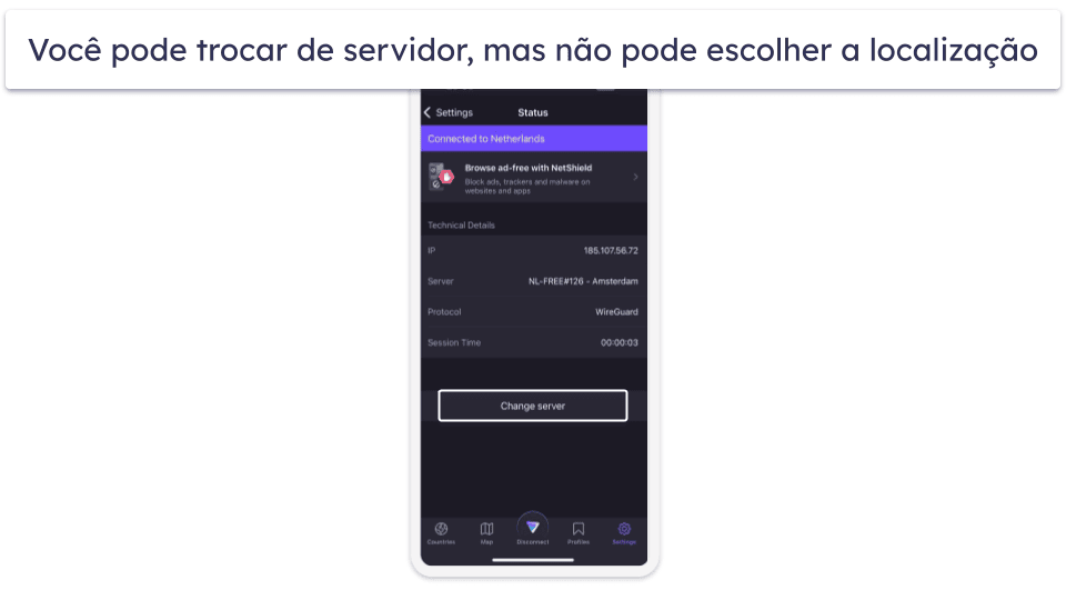 🥈2. Proton VPN — Ótima VPN grátis iOS com dados ilimitados + altas velocidades