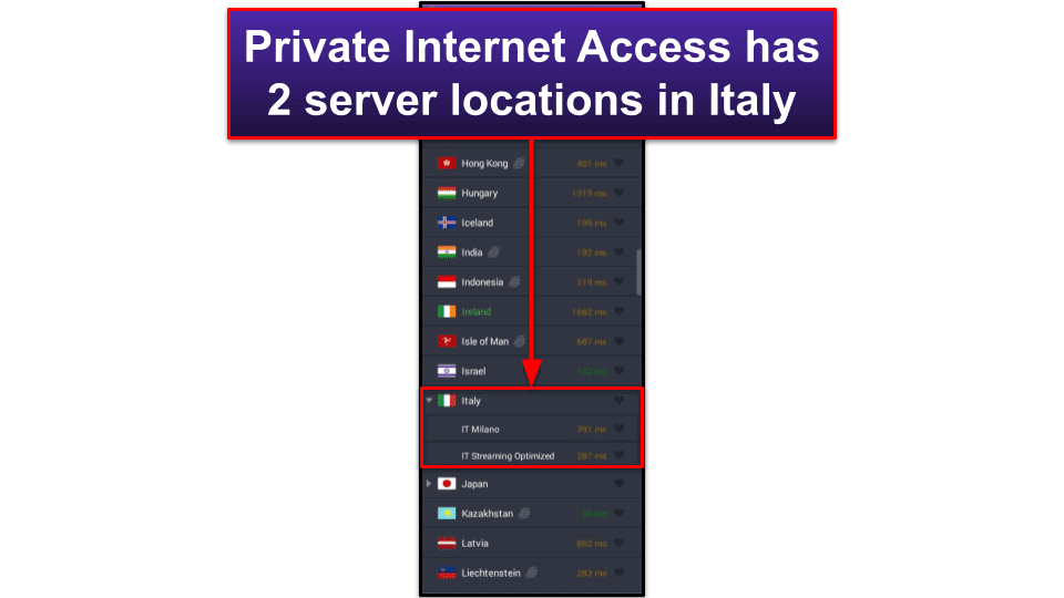 🥈2. Private Internet Access — Great P2P VPN for Getting an Italian IP Address