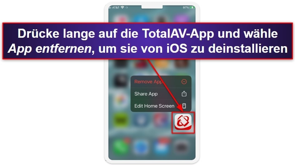 Deinstallation und vollständige Entfernung von TotalAV-Dateien von Deinen Geräten