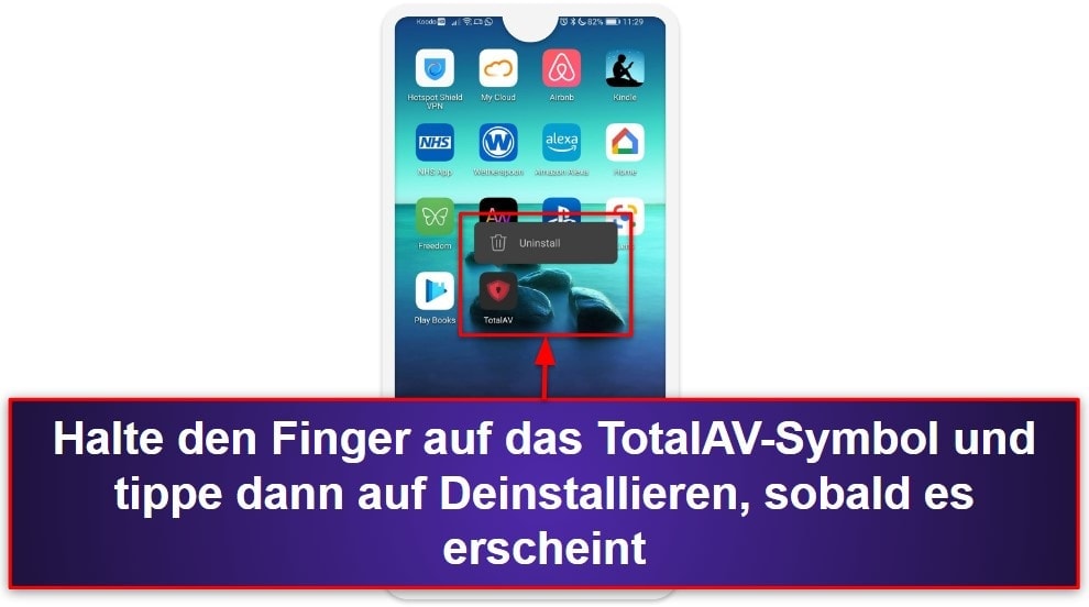 Deinstallation und vollständige Entfernung von TotalAV-Dateien von Deinen Geräten