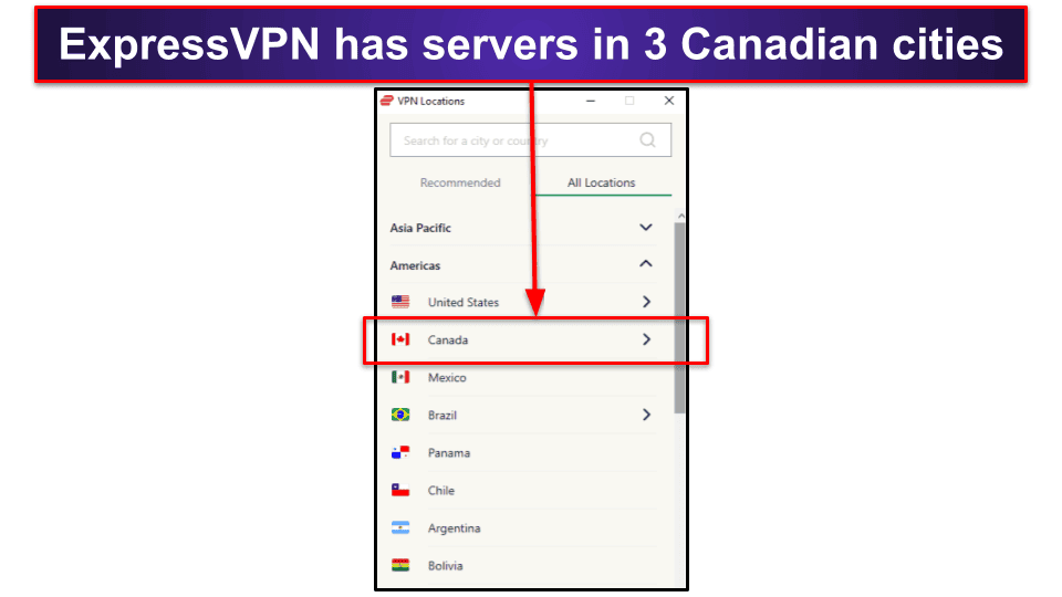 🥇1. ExpressVPN — Best VPN for Getting a Canadian IP Address