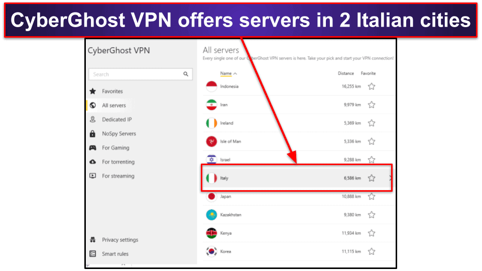 🥈2. CyberGhost VPN — Really Good VPN for Streaming With an Italian IP Address