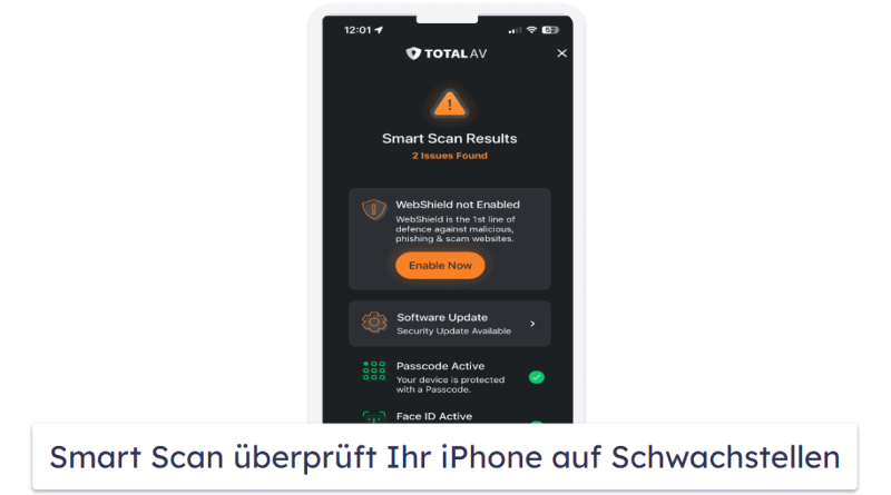 Bester kostenloser Antivirus für iOS — TotalAV Mobile Security &amp; Private VPN