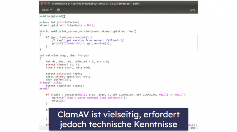 Bester kostenloser Antivirus für Linux — ClamAV