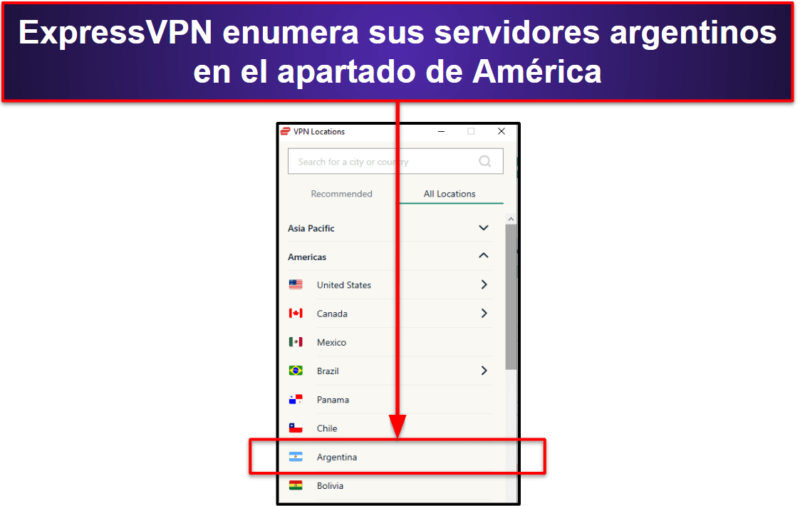 🥇1. ExpressVPN: la mejor VPN para conseguir una dirección IP de Argentina