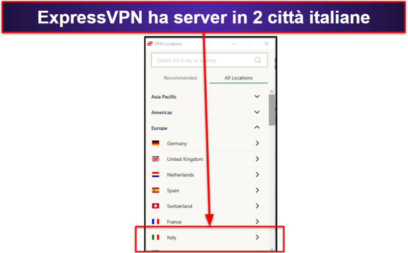 🥇1. ExpressVPN — La migliore VPN per ottenere un indirizzo IP italiano