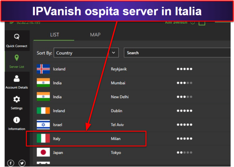 🥉3. IPVanish – La migliore VPN per collegare più dispositivi