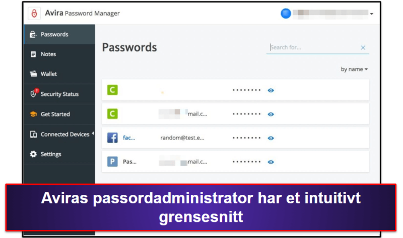 8. Avira Password Manager — Enkelt oppsett og intuitive funksjoner