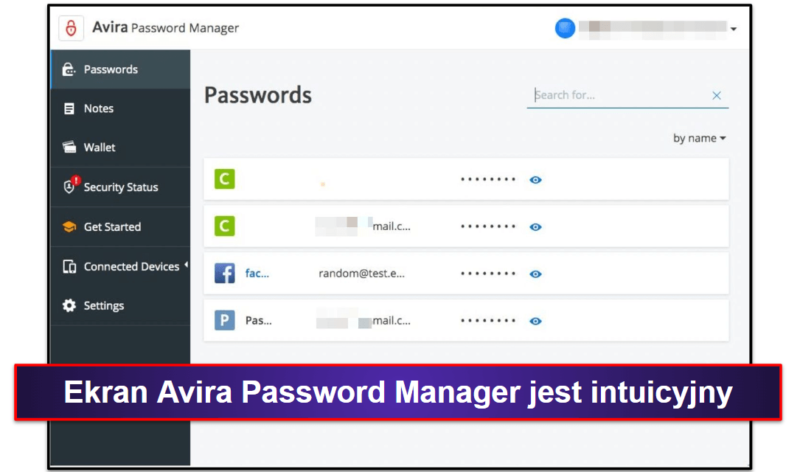 8. Avira Password Manager — Proste ustawienia i intuicyjne funkcje