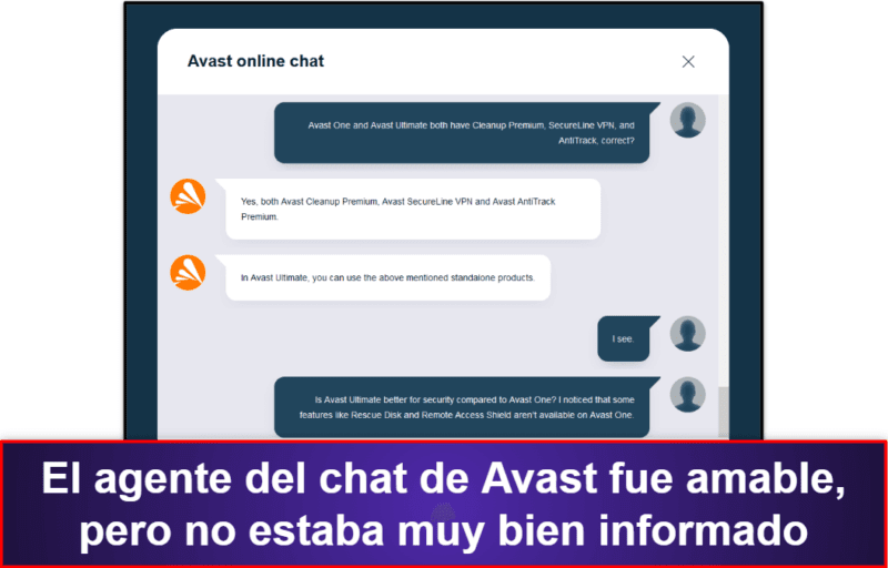 Atención al cliente de Avast Antivirus