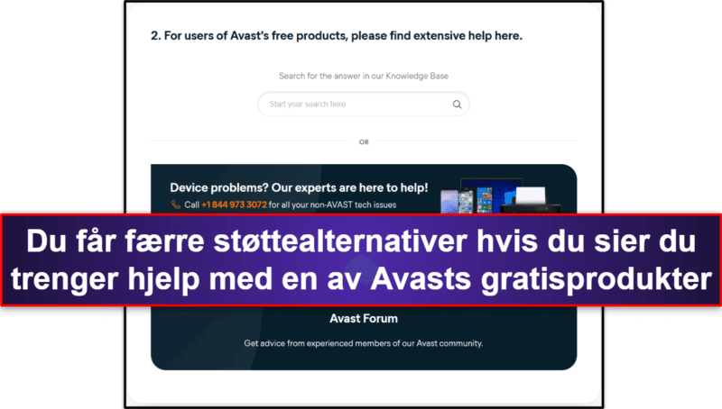 Avast Antivirus – kundestøtte