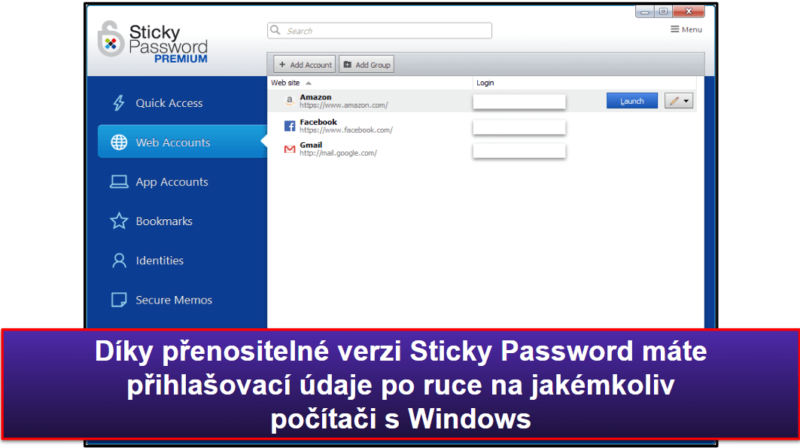 7. Sticky Password – Přenositelná USB verze a místní úložiště