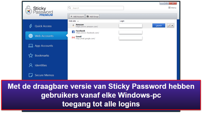 7. Sticky Password — Draagbare USB-versie en lokale opslag