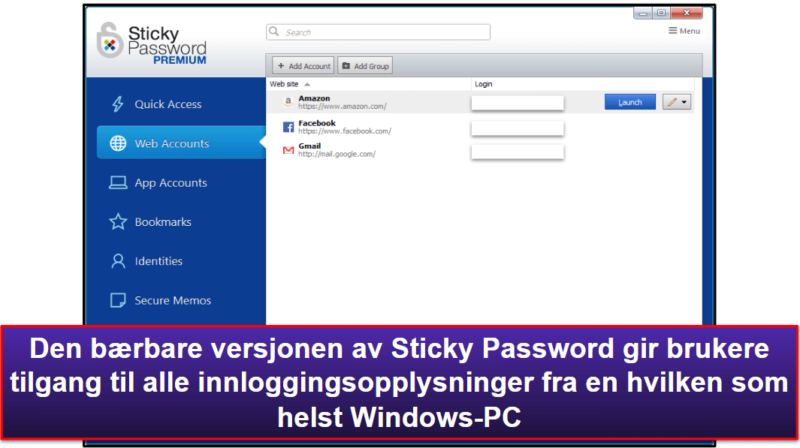 7. Sticky Password — Bærbar USB-versjon og lokal lagring