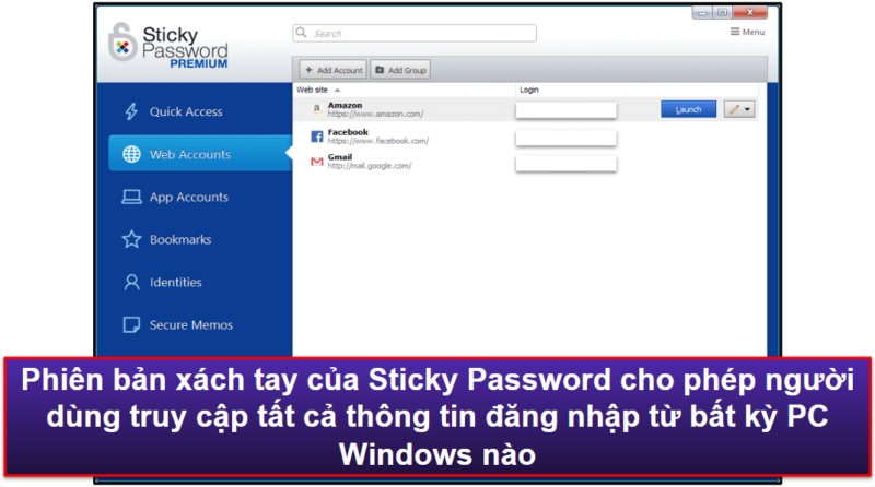 7. Sticky Password — Phiên bản USB xách tay &amp; lưu trữ cục bộ