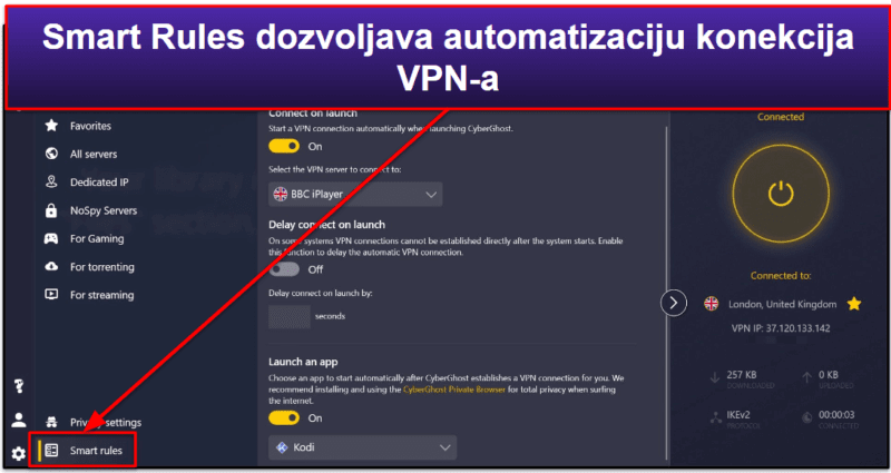 🥈2. CyberGhost VPN — Veoma dobar VPN za striming (sa besplatnim probnim periodom i 45-dnevnom garancijom povraćaja novca)