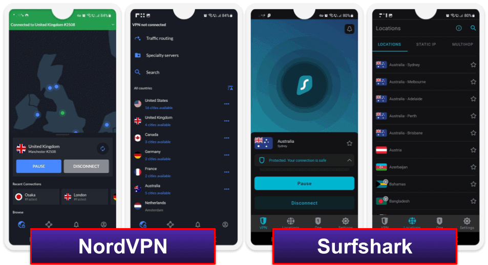 Apps und Benutzerfreundlichkeit – Beide VPNs punkten mit einfacher Bedienung