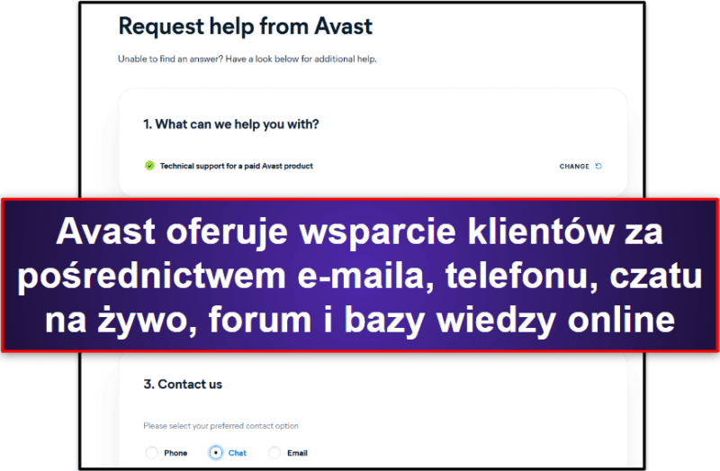 Avast Antivirus: Obsługa klienta