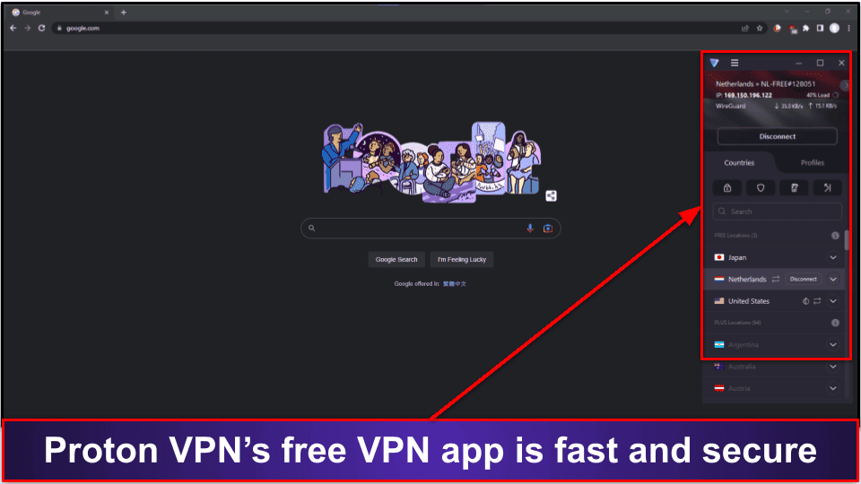 4. Proton VPN — Fast and Secure Free VPN App With Unlimited Data