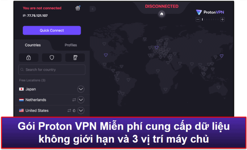 4. Proton VPN — Gói miễn phí tuyệt vời với dữ liệu không giới hạn