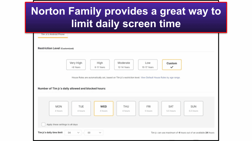 🥈 2. Norton Family — Good Windows Parental App for Large Families
