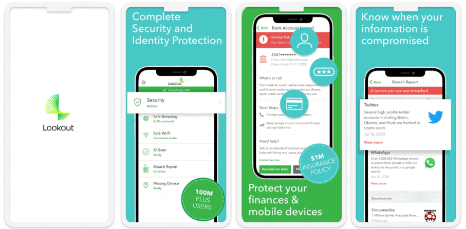 10. Lookout Mobile Security για iOS — Καλή λειτουργία παρακολούθησης παραβιάσεων και εργαλεία κατά της κλοπής