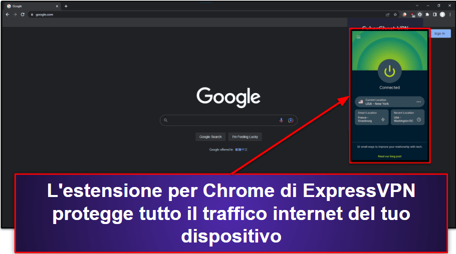 🥇1. ExpressVPN — La migliore VPN in assoluto per Google Chrome nel 2023